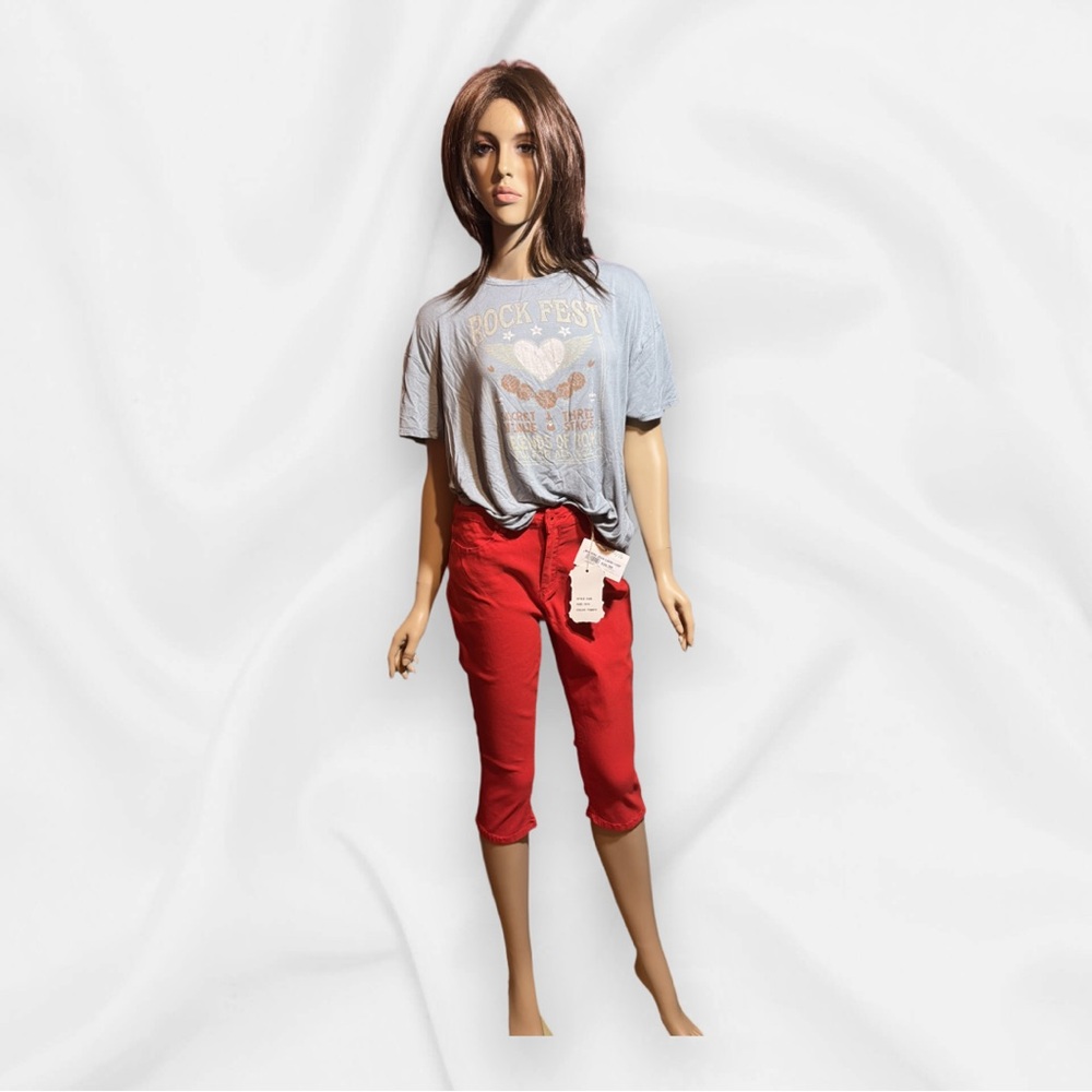 Red Women's Jean capri
